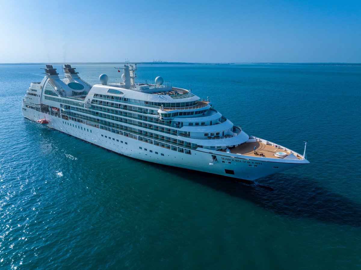 Luxury cruise ship with world-class suites at sea